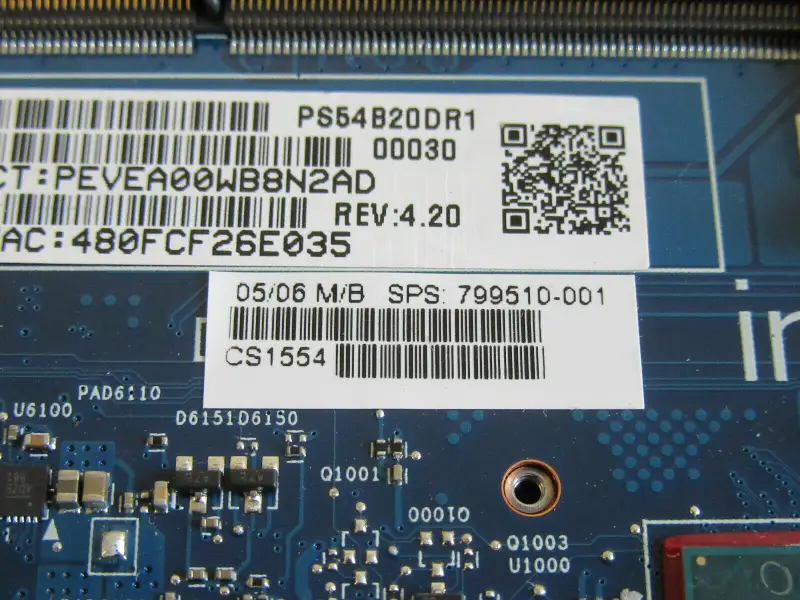 HP 799510-001 799510-501 799510-601 I5-5200U alaplap