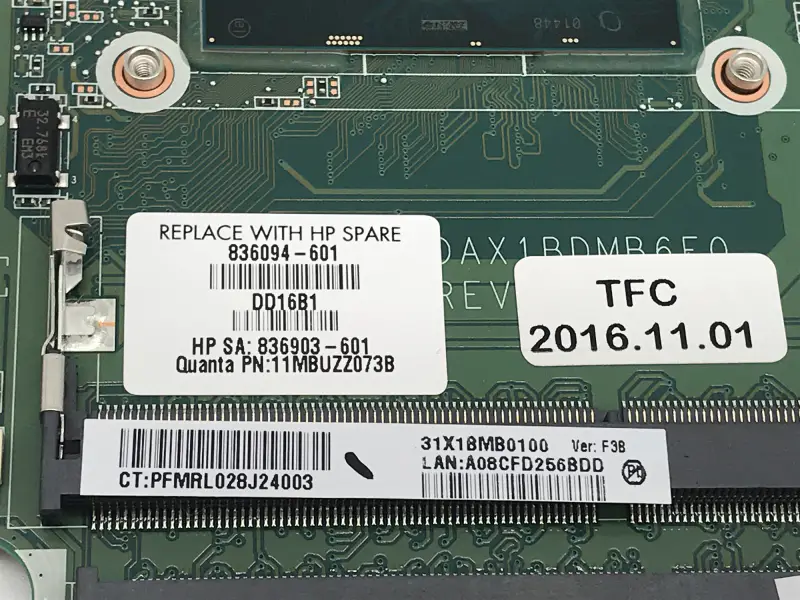 HP 836094-001 836094-501 836094-601 DAX1BDMB6F0 alaplap