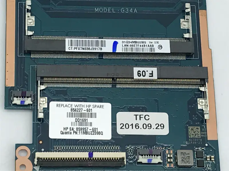 HP 856227-001 856227-501 856227-601 I7-6500U 940MX 2GB DAG34AMB6D0 alaplap 856227-601 I7-6500U 940MX 2GB DAG34AMB6D0