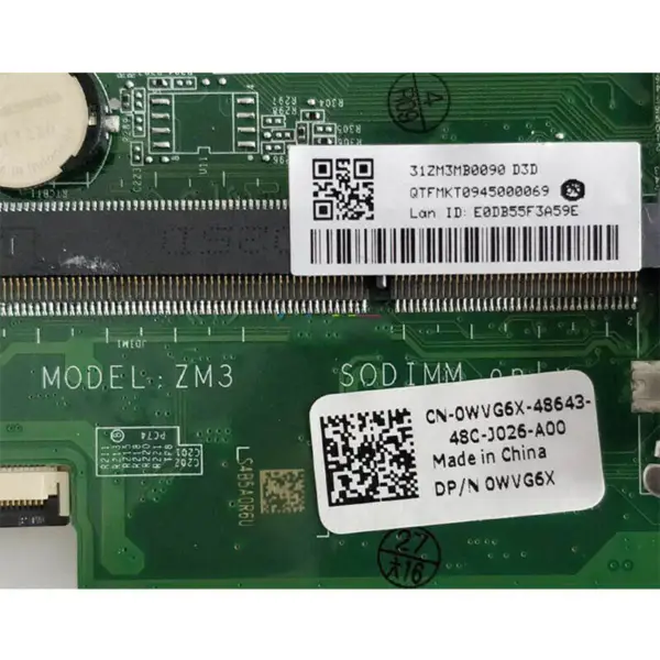Dell 0WVG6X 11 3043 3152 3157 ATX alaplap