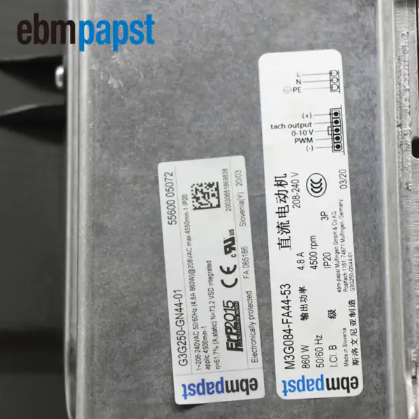 Ebmpapst G3G250-GN44-01 ventilátor