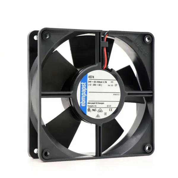 Eredeti új Ebmpapst MULTIFAN 24VDC 12CM 4374-123 105.9CFM 3000RPM tengelyes hűtőventilátor 24VDC 12CM 4374-123 105.9CFM 3000RPM