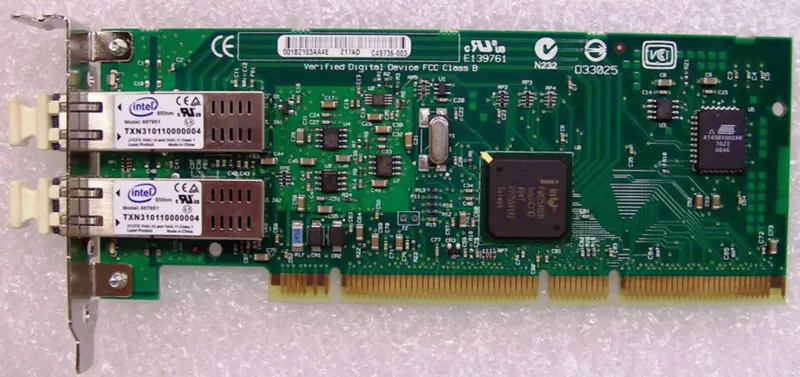 Intel PWLA8492MFG3L20 PRO/1000 MF PCI-X kettős száloptikai adapter