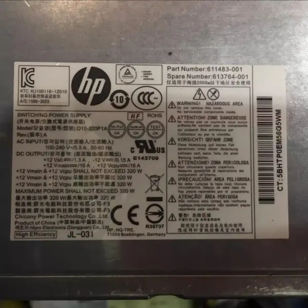 HP D10-320P1A PS-4321-2HP tápegység