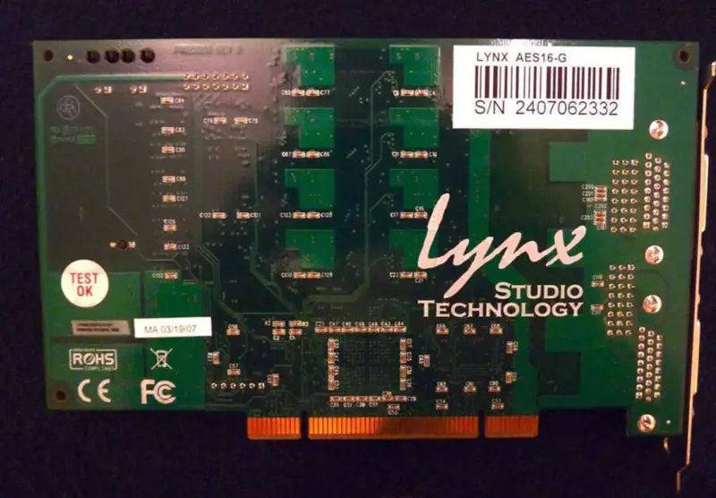 LYNX AES16 professzionális hangkártya PCI G interfész
