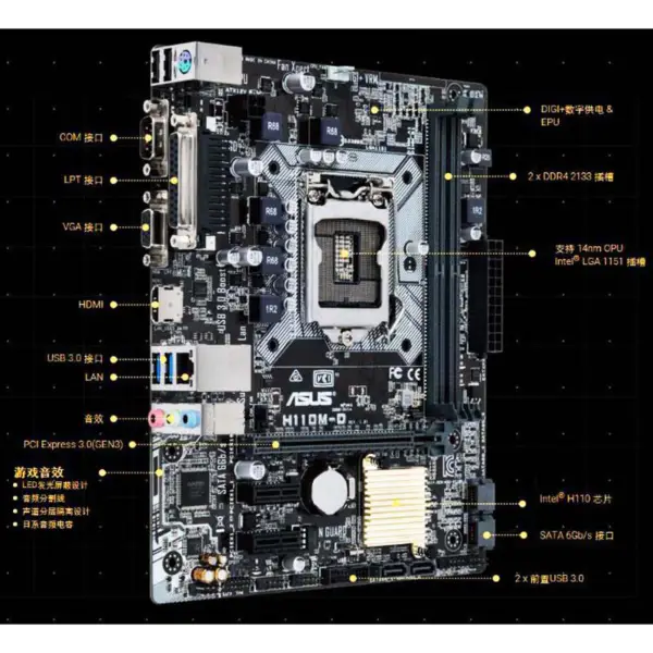 H110 alaplap Asus H110m-d számára