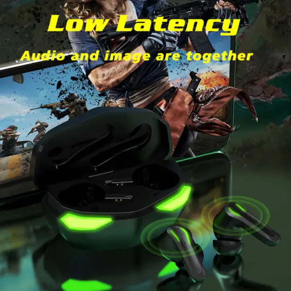 2023 Mobil kihangosító vezeték nélküli fülhallgató 65ms alacsony késleltetésű Gaming Headset zajszűrő D17 Tws fülhallgató