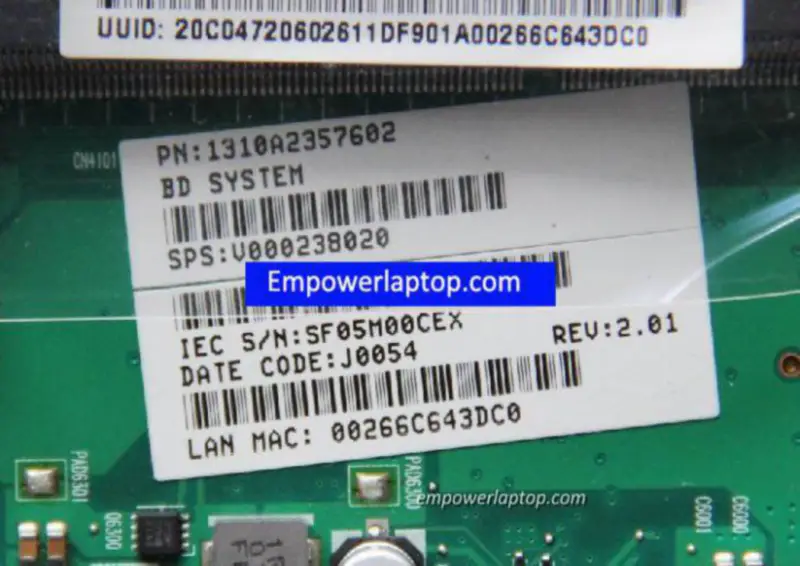 Toshiba C600D V000238020 1310A2357602 Alaplap Toshiba C600D V000238020 1310A2357602 Alaplap