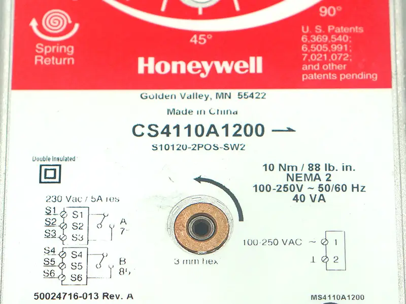 Honeywell CS4110A1200 Csappantyúszelep működtetője