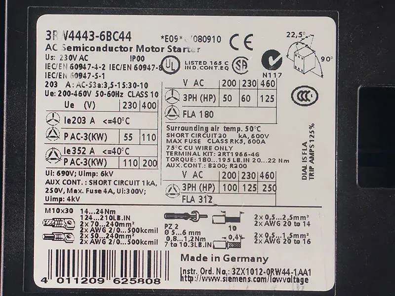 SIEMENS 3RW4443-6BC44 lágyindító