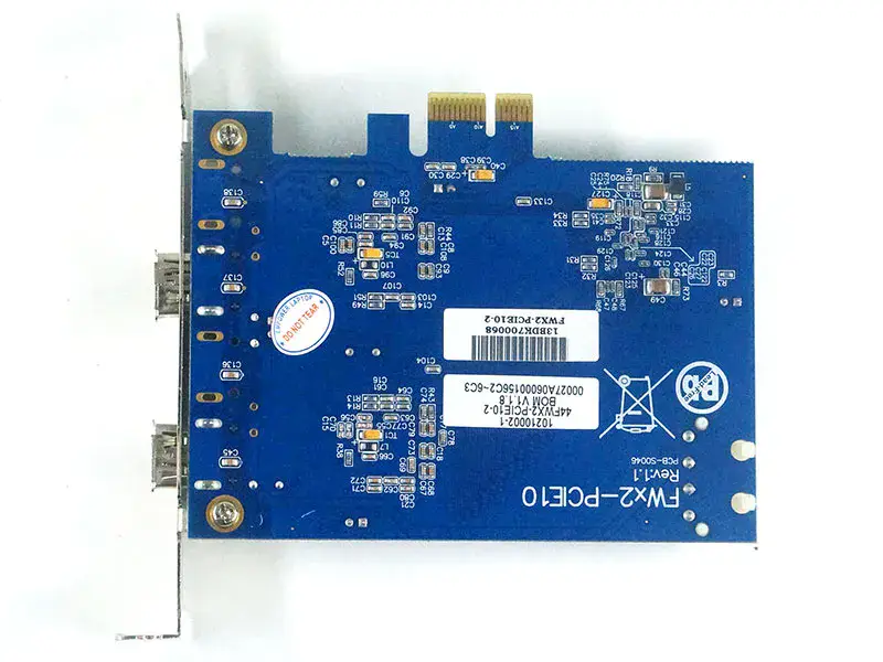 FWX2-PCIE10 Rev: 1.1 FWX2-PCIE10-2 1394-es rögzítőkártya
