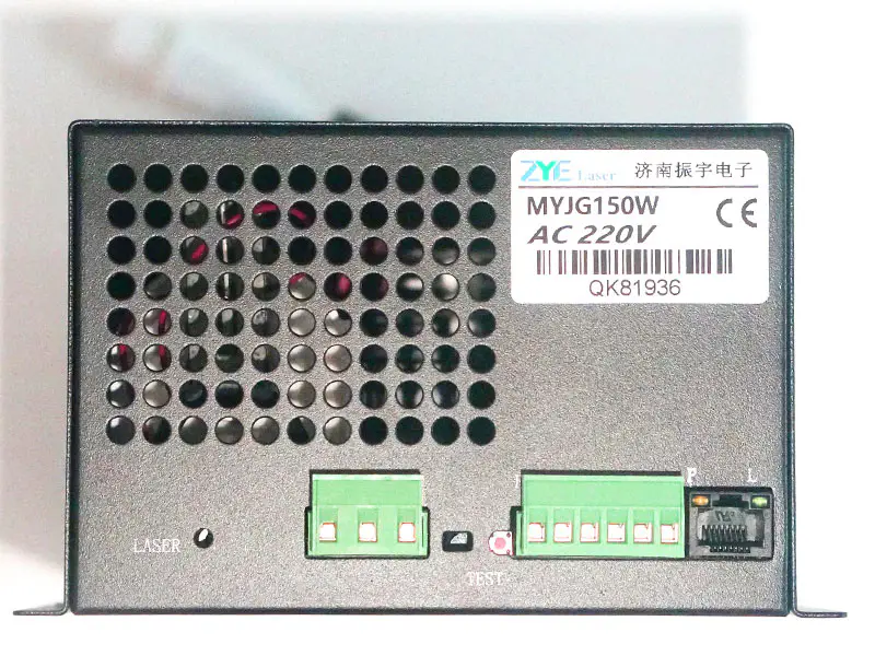 130-150W CO2 lézer tápegység a CO2 lézer gravírozó vágógéphez MYJG-150W