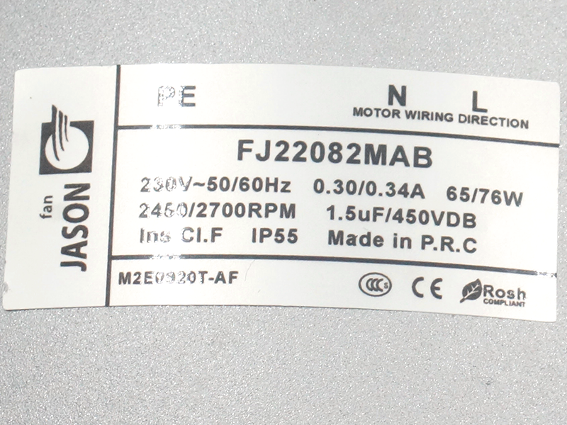 JASON FJ22082MAB ventilátor