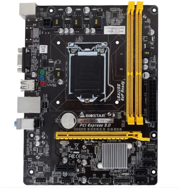 Biostar H61MGV alaplap H61 LGA1155 Minden szilárdtest-alaplap