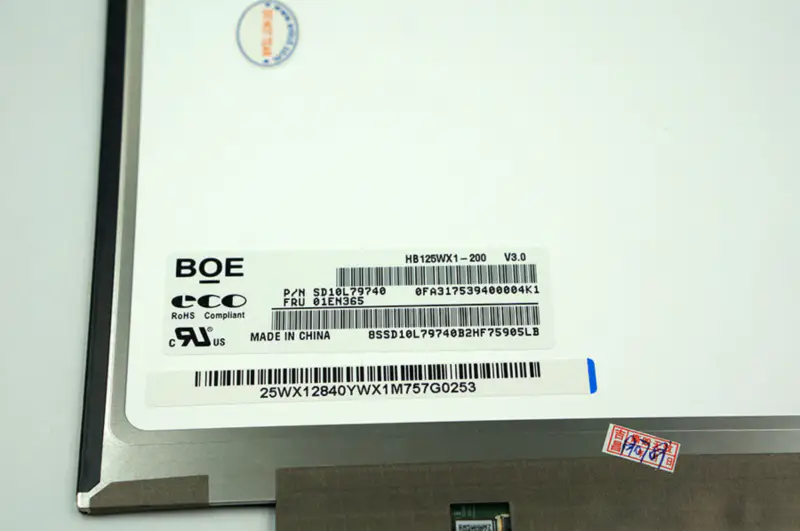 12,5 hüvelykes BOE LCD LP125WH2 TPB1 HB125WX1-100 HB125WX1-200 HP EliteBook 820 LCD képernyőhöz 30pin 30pin