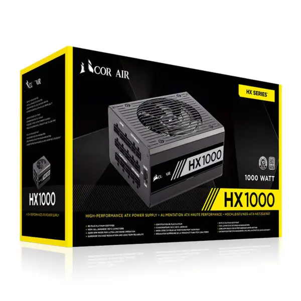 Cors Air Power 1000w Hx1000 asztali tápegység 80plus Platinum Active Pfc Full modul Pcie5 támogatás 4090