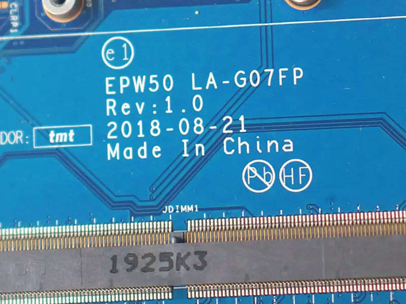 HP 15-DA 15T-DA EPW50 LA-G07FP L68087-601 L68087-501 L68087-001 alaplap SRGP5 I3-10110U DDR4
