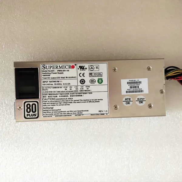 Supermicro 1U 200W-os tápegység PWS-201-1H