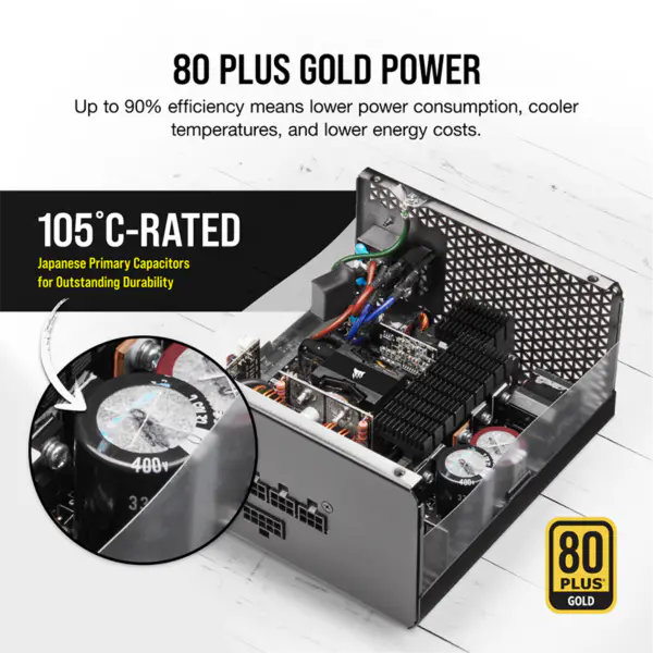 Cors Air tápegységek Psu Rm850x 850w Gold Certification Full Module Fan Start-stop Intelligens ébresztés Rps0124