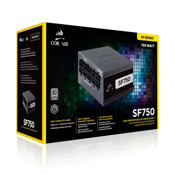 Cors Air Power Pc tápegység Sf750 750w Platinum Sfx tápegység 80 Plus Platinum teljes modul ventilátor elakadása