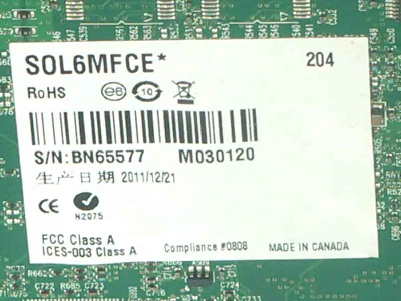 Matrox SOL6MFCE Y7239-0201 képgyűjtő kártya