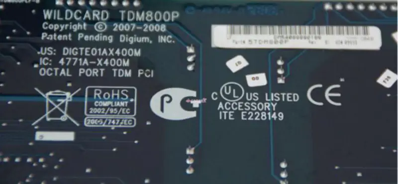 Digium TDM800P alaplap