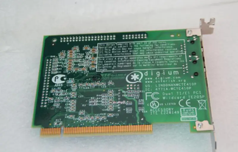 Digium Wildcard TE205P Dual Port ISDN PCI kártya ipari alaplap
