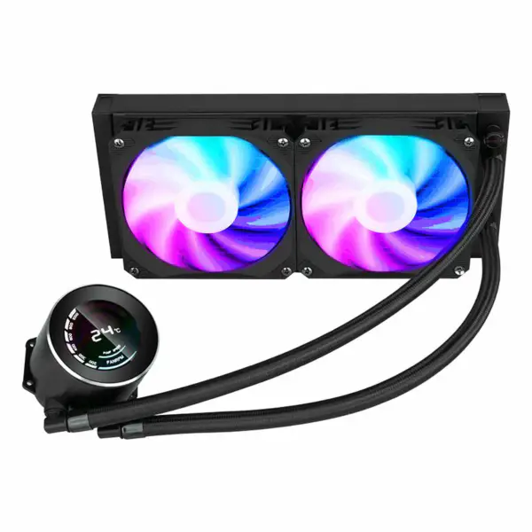 Sama 24cm Aio Cpu hűtő radiátor réz kijelző víz folyadékhűtés Pc Cpu hűtő Rgb világítás számítógépes hőmérséklet kijelzővel