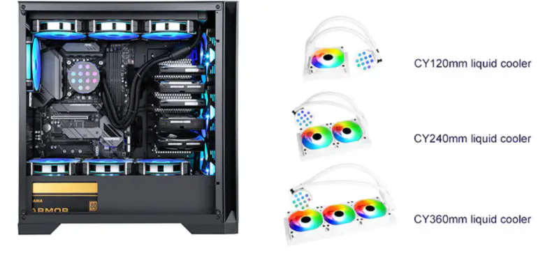 Sama 24cm Aio Cpu hűtő radiátor réz kijelző víz folyadékhűtés Pc Cpu hűtő Rgb izzó alacsonyabb zajszivattyúval