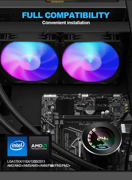 Sama 360 mm-es Aio Cpu folyadékhűtés vízhűtő készlet Pc rendszer Lcd kijelző