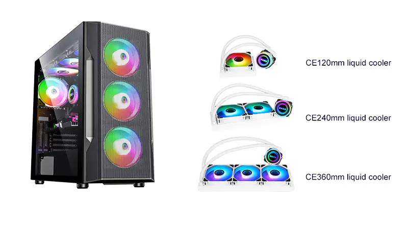 Sama Aio Cpu 240mm-es radiátor Fehér fekete hűtőborda Folyékony Rgb hűtő Cpu Pc számítógép processzor vízhűtés radiátor Pc Gaming