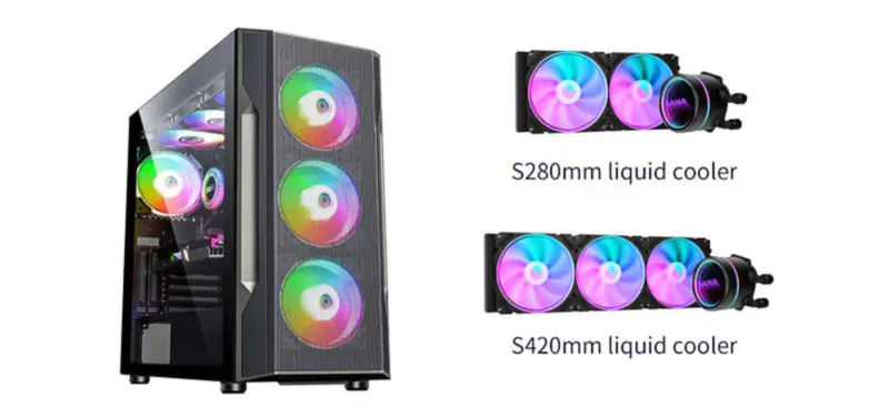 Sama Aio vízhűtés 420mm címezhető Argb világító ventilátor hűtőborda számítógépes vízhűtés Intel Amd számára