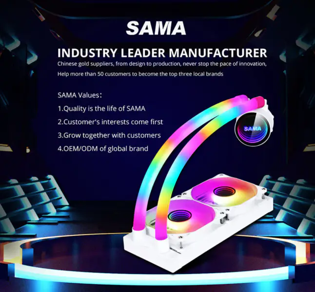 Sama Argb Infinity Mirror Ventillátorok 240mm réz radiátor All In One Cpu vízhűtés Cpu folyadékhűtő Intel Amd számára