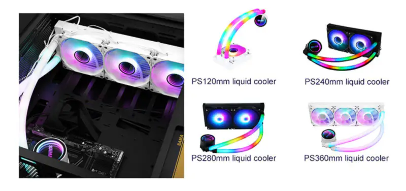 Sama Argb Infinity Mirror Ventillátorok 240mm réz radiátor All In One Cpu vízhűtés Cpu folyadékhűtő Intel Amd számára