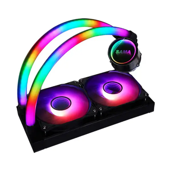 Sama Custom Argb Pipes 240 Rainbow címezhető Rgb Aio Cpu vízfolyadék hűtés ventilátor radiátor blokk lemez készlet rendszer