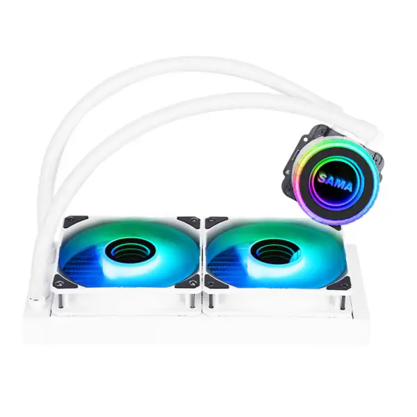 Sama 240 mm-es fehér radiátor Cpu vízhűtő