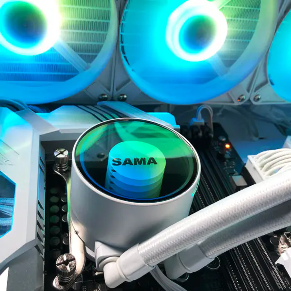 Sama 240 Fehér Infinity Mirror Design Szivárványos címezhető Rgb Aio Cpu vízfolyadék hűtés hűtőventilátor radiátor