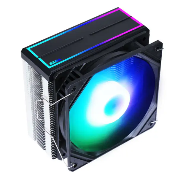 Sama Fekete fekete szivárvány Rgb Gaming számítógép hűtés radiátor hőcső processzor levegő hűtés Cpu léghűtők 4 rézcsővel