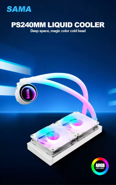 Sama testreszabott 240mm Rgb világítás folyékony Aio Cooler Cpu folyadékhűtő vízhűtés folyadékhűtő folyadékhűtő Pc-hez