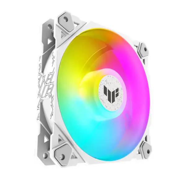 AsUs Tuf Gaming White Tf120 Pc ventilátor Pure White Design Argb ventilátor Pwm hőmérséklet-szabályozás Sebességszabályozás Kétrétegű Led Array